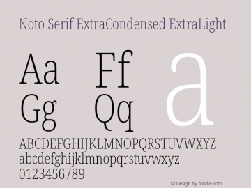 Noto Serif ExtraCondensed ExtraLight Version 2.001图片样张