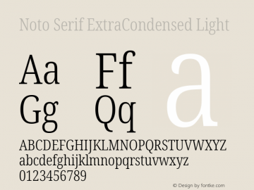Noto Serif ExtraCondensed Light Version 2.001; ttfautohint (v1.8.2)图片样张