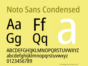 Noto Sans Condensed Version 2.001 Font Sample