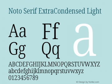 Noto Serif ExtraCondensed Light Version 2.001图片样张