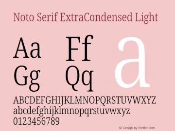 Noto Serif ExtraCondensed Light Version 2.001图片样张