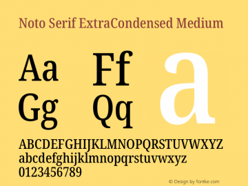 Noto Serif ExtraCondensed Medium Version 2.001图片样张