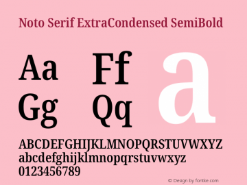 Noto Serif ExtraCondensed SemiBold Version 2.001图片样张
