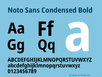 Noto Sans Condensed Bold Version 2.001 Font Sample
