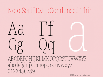 Noto Serif ExtraCondensed Thin Version 2.001; ttfautohint (v1.8.2)图片样张