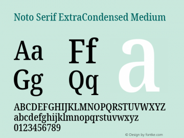 Noto Serif ExtraCondensed Medium Version 2.001; ttfautohint (v1.8.2)图片样张