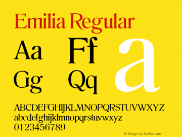 Emilia Regular Brendel            :09.12.1994 Font Sample