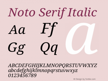 Noto Serif Italic Version 2.001图片样张
