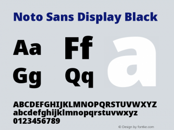 Noto Sans Display Black Version 2.001; ttfautohint (v1.8.2)图片样张