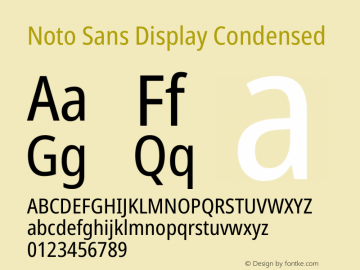 Noto Sans Display Condensed Version 2.001 Font Sample