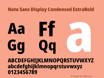 Noto Sans Display Condensed ExtraBold Version 2.001 Font Sample