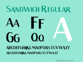 Sandwich Regular 1.0 Font Sample