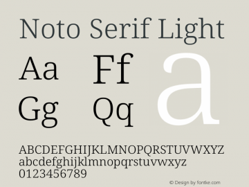 Noto Serif Light Version 2.001 Font Sample