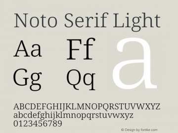 Noto Serif Light Version 2.001图片样张