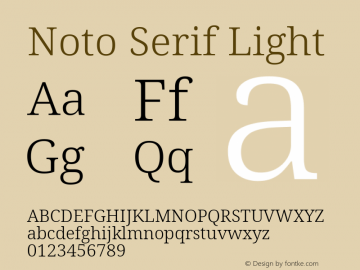 Noto Serif Light Version 2.001; ttfautohint (v1.8.2)图片样张
