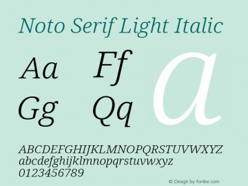 Noto Serif Light Italic Version 2.001图片样张