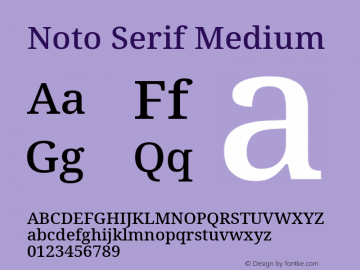 Noto Serif Medium Version 2.001; ttfautohint (v1.8.2)图片样张