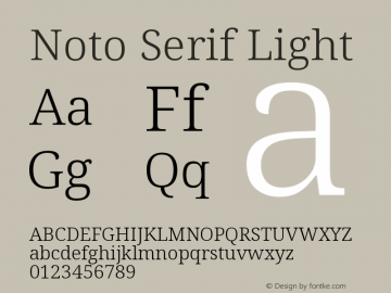 Noto Serif Light Version 2.001图片样张