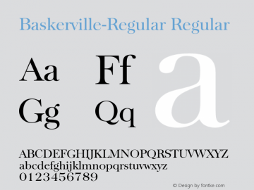 Baskerville-Regular Regular 001.001 Font Sample