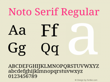 Noto Serif Regular Version 2.001;GOOG;noto-source:20181019:f8f3770;ttfautohint (v1.8.2)图片样张