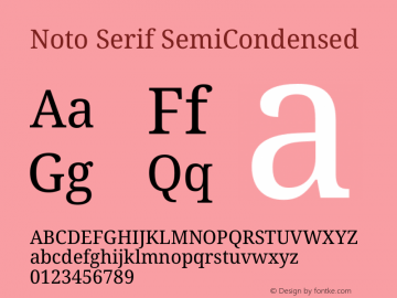Noto Serif SemiCondensed Version 2.001图片样张