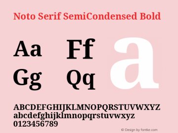 Noto Serif SemiCondensed Bold Version 2.001; ttfautohint (v1.8.2)图片样张