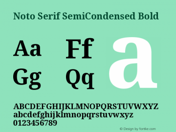 Noto Serif SemiCondensed Bold Version 2.001 Font Sample