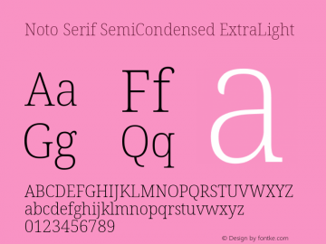 Noto Serif SemiCondensed ExtraLight Version 2.001; ttfautohint (v1.8.2)图片样张