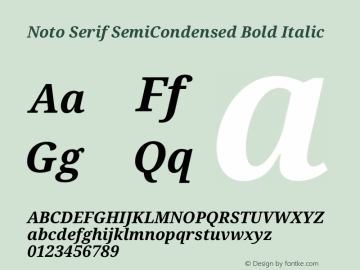 Noto Serif SemiCondensed Bold Italic Version 2.001图片样张