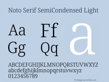 Noto Serif SemiCondensed Light Version 2.001图片样张