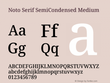 Noto Serif SemiCondensed Medium Version 2.001图片样张