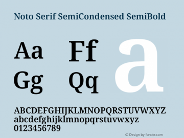 Noto Serif SemiCondensed SemiBold Version 2.001图片样张