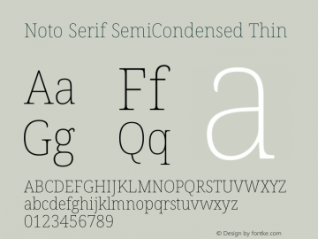 Noto Serif SemiCondensed Thin Version 2.001图片样张