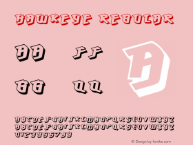 Hawkeye Regular Version 3.000 2004 Font Sample