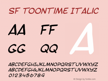 SF Toontime Italic Version 1.1图片样张