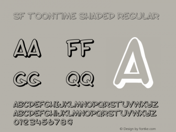 SF Toontime Shaded Regular ver 1.0; 2000. Freeware. Font Sample