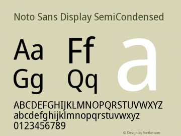 Noto Sans Display SemiCondensed Version 2.001图片样张