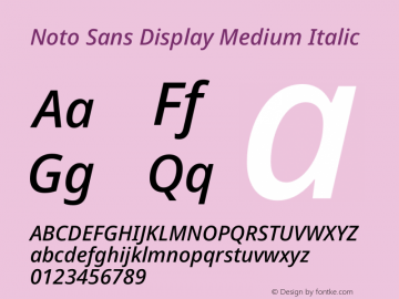 Noto Sans Display Medium Italic Version 2.001图片样张