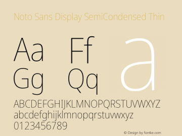 Noto Sans Display SemiCondensed Thin Version 2.001图片样张