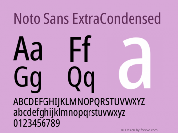 Noto Sans ExtraCondensed Version 2.001 Font Sample