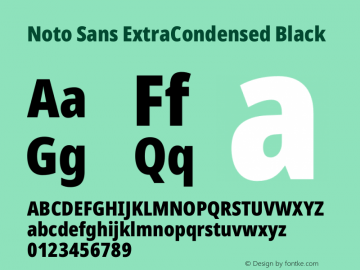 Noto Sans ExtraCondensed Black Version 2.001 Font Sample