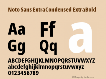 Noto Sans ExtraCondensed ExtraBold Version 2.001 Font Sample