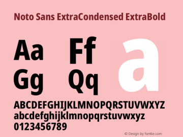 Noto Sans ExtraCondensed ExtraBold Version 2.001图片样张