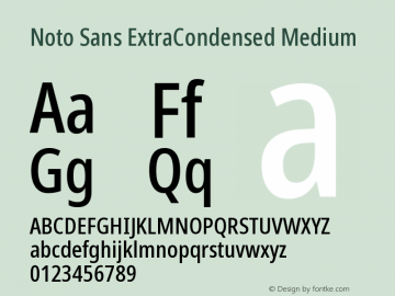 Noto Sans ExtraCondensed Medium Version 2.001 Font Sample