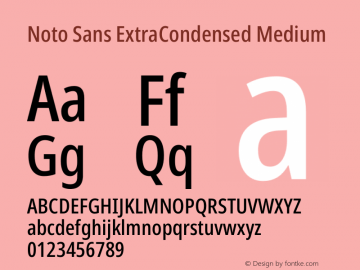 Noto Sans ExtraCondensed Medium Version 2.001 Font Sample