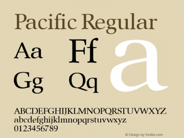 Pacific Regular Brendel            :10.12.1994 Font Sample