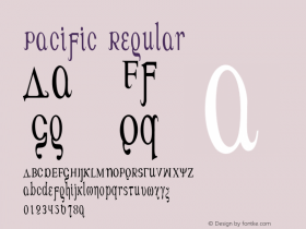 Pacific Regular Version 1.000;PS 1.000;hotconv 1.0.38 Font Sample