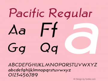 Pacific Regular Version 001.000 Font Sample