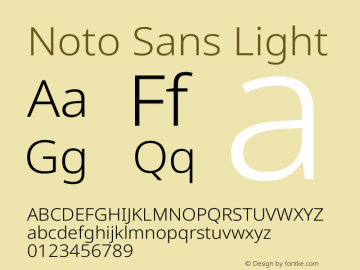Noto Sans Light Version 2.001 Font Sample