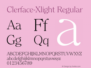 Clerface-Xlight Regular 001.001图片样张